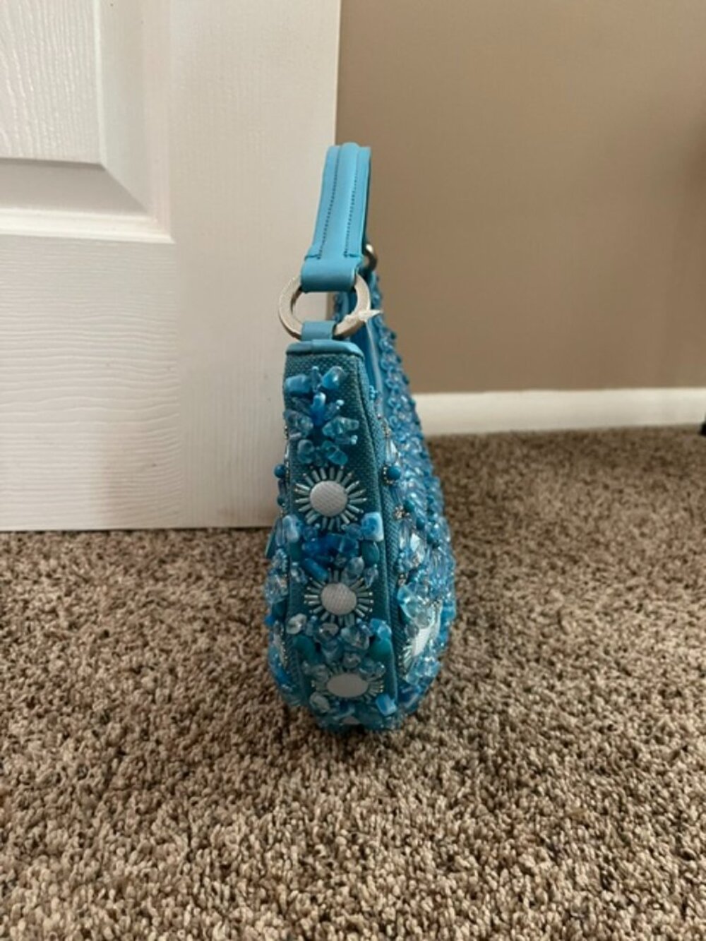 Ann Taylor Turquoise Beaded Handbag - Picture 6 of 8
